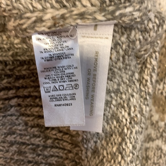 LOFT Long Sleeve Knit Dress - Gray and Gold - Picture 10 of 15